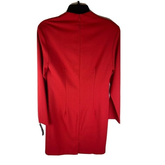 Vintage dress Decade Designs sz 8 Red Long Sleeve 90's NWT MADE IN USA - Picture 2 of 10